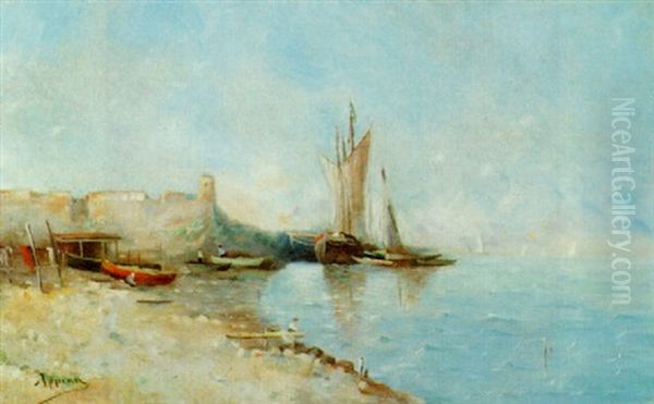 A Fishing Village by Adolphe Appian