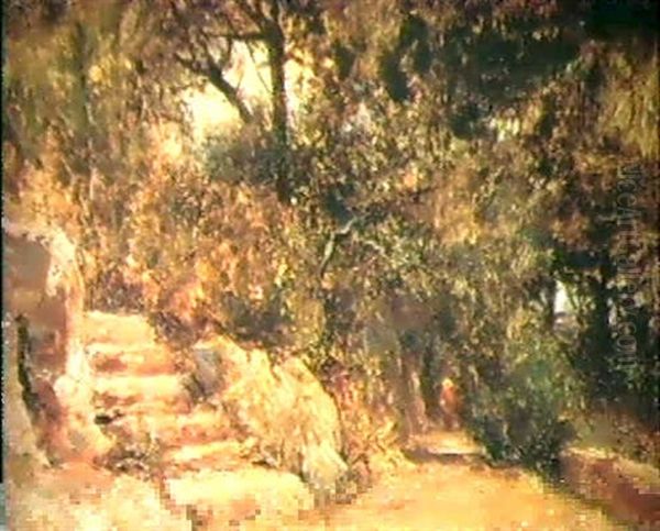 Park In Nizza Oil Painting by Adolphe Appian