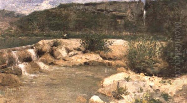 Cascade Du Cerverieux Oil Painting by Adolphe Appian