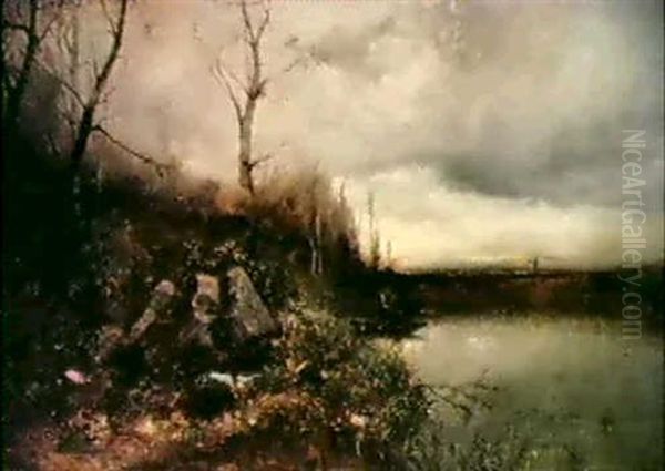 L'etang Aux Trois Pierres Oil Painting by Adolphe Appian