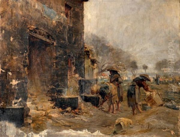 Laveuses A Ajaccio Oil Painting by Louis Appian