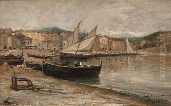 Barques Sur La Plage A Collioure Oil Painting by Louis Appian