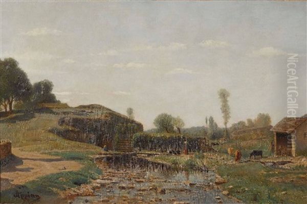 Landliches Idyll Oil Painting by Louis Appian