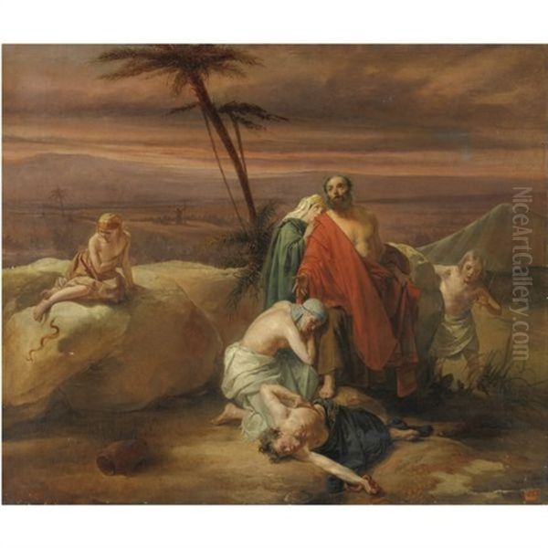 Scena Biblica, Il Serpente Di Bronzo Oil Painting by Andrea Appiani the Younger