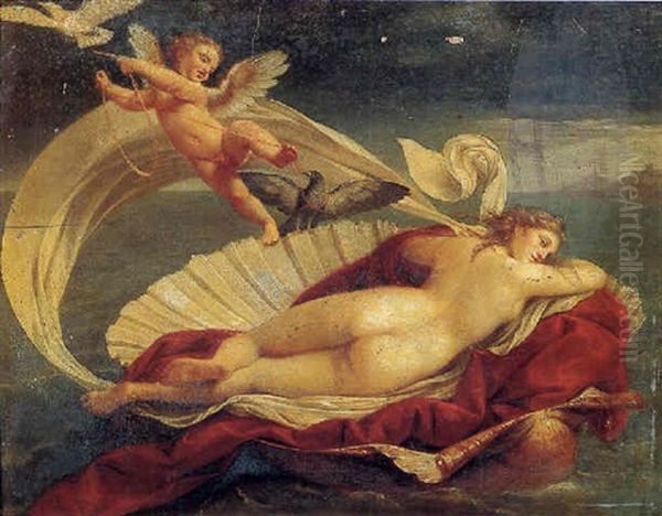 Venus Reclining On A Shell by Andrea Appiani the Younger