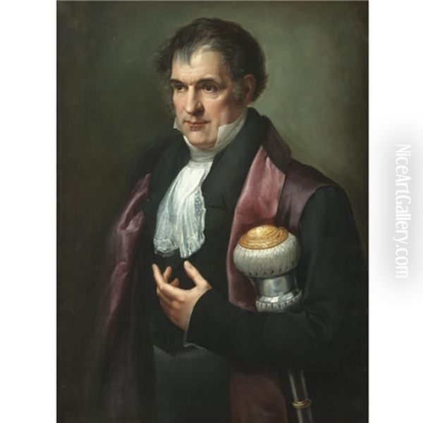 Portrait Of A Dignitary Holding A Mace Of Office Oil Painting by Andrea Appiani