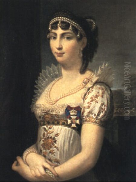 Herzogin Auguste Amalie Von Leuchtenburg, Geb. Prinzessin Von Bayern Oil Painting by Andrea Appiani