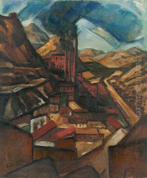 Coal Mine, Madrid, New Mexico Oil Painting by Frank G. Applegate