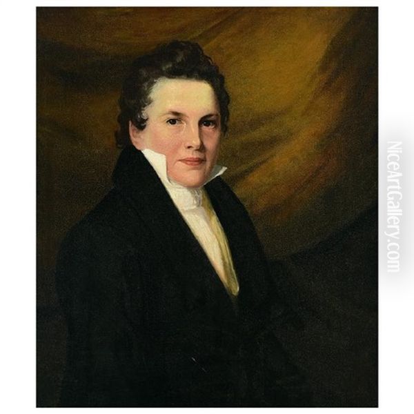 Portrait Of Oliver Peirce Jr. (age 17) Oil Painting by George Washington Appleton