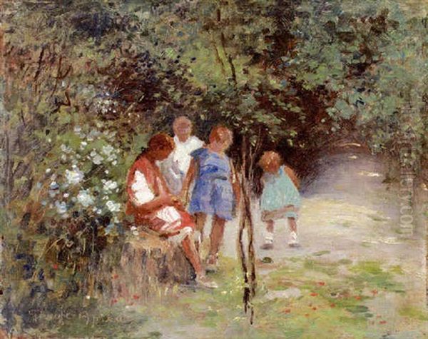 Kinder Im Wald Oil Painting by Giuseppe Aprea