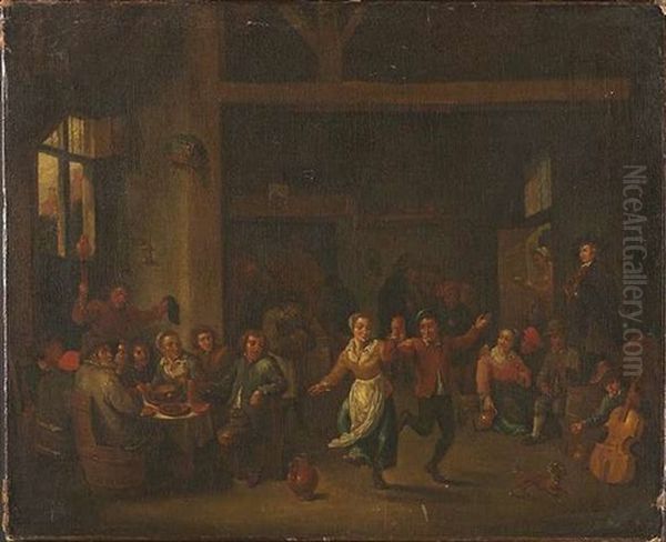 Ein Bauernfest In Einer Taverne Oil Painting by Ferdinand Van Apshoven