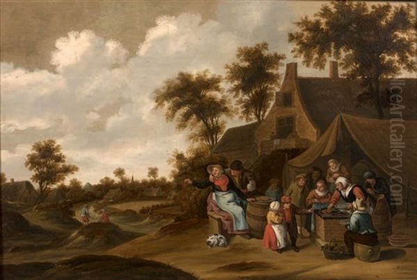 Le Gouter Des Enfants Devant L'auberge Oil Painting by Thomas Van Apshoven