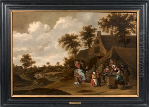 Le Gouter Des Enfants Devant L'auberge Oil Painting by Thomas Van Apshoven