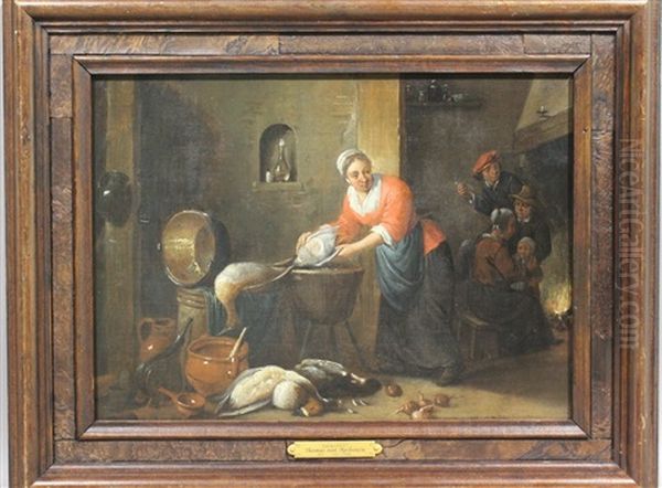 Scene Animee De Cuisine Oil Painting by Thomas Van Apshoven