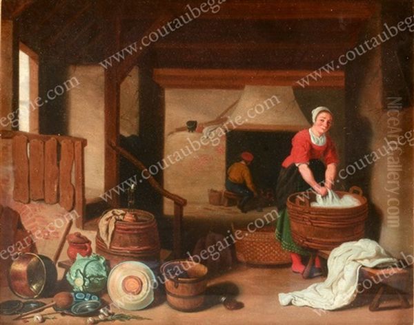 Lavandiere Dans La Cuisine Oil Painting by Thomas Van Apshoven