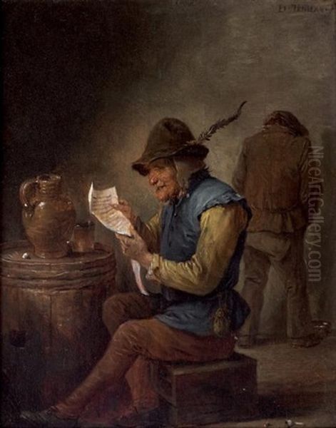 La Lecture De La Gazette Oil Painting by Thomas Van Apshoven