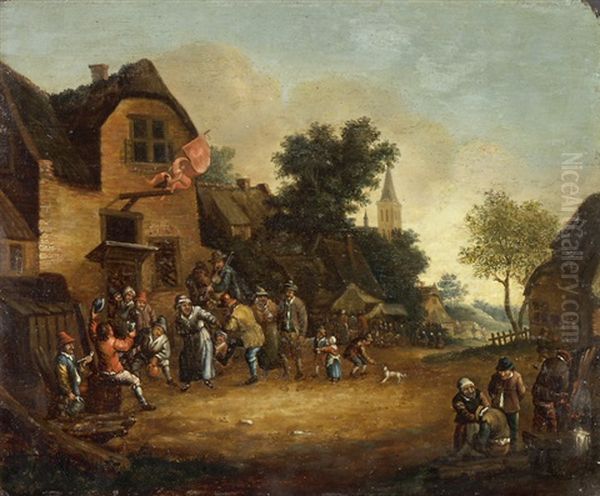 Dorffest Vor Der Taverne Oil Painting by Thomas Van Apshoven