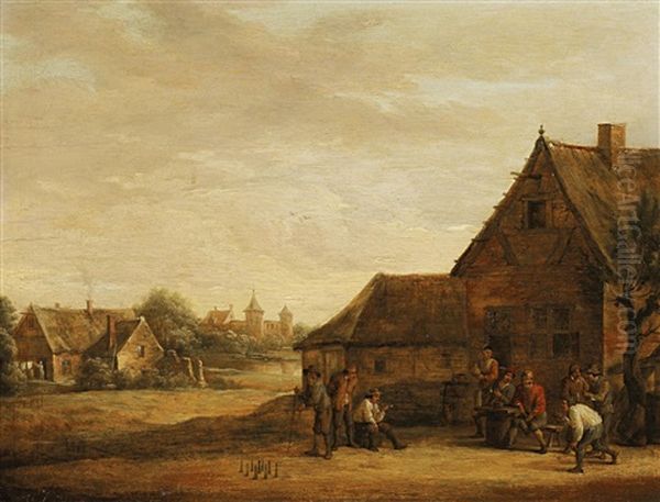 Bauern Beim Kegelspiel Oil Painting by Thomas Van Apshoven