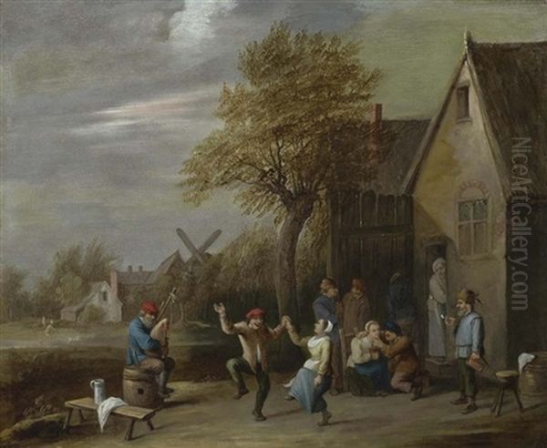 Bauerliches Fest Vor Einem Wirtshaus Oil Painting by Thomas Van Apshoven