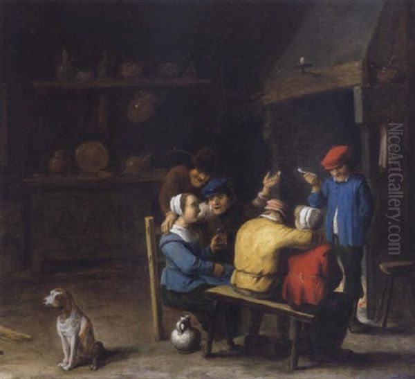 Frohliche Gesellschaft Oil Painting by Thomas Van Apshoven