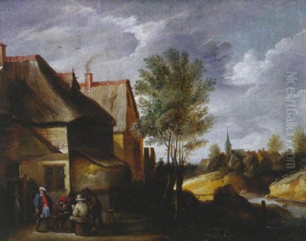 Devant L'auberge Oil Painting by Thomas Van Apshoven