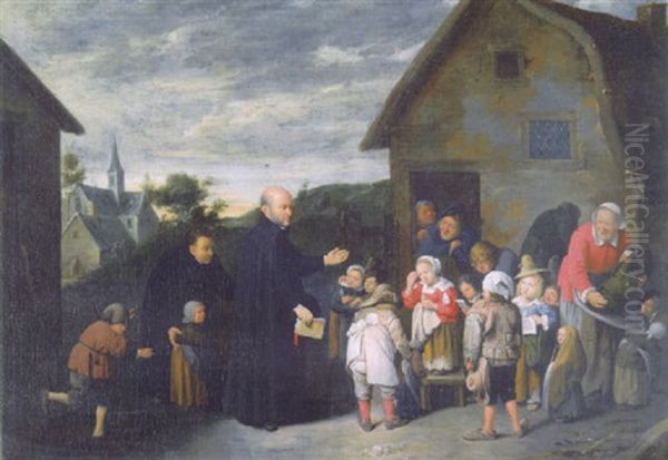 The Preaching Of Saint Ignatius Of Loyola Oil Painting by Thomas Van Apshoven