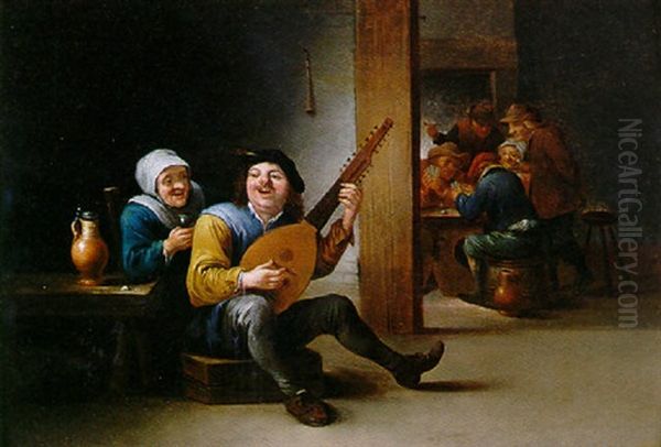 Le Joueur De Luth Oil Painting by Thomas Van Apshoven