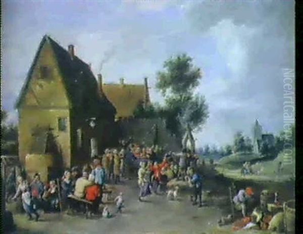 Bauernhochzeit Vor Einem Wirtshaus Oil Painting by Thomas Van Apshoven