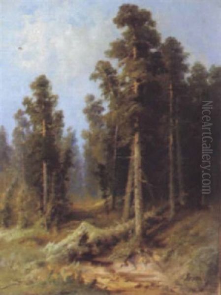 The Woods Oil Painting by Aleksandr Petrovich Apsit