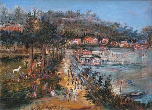 Promenade Au Bord De La Mer Oil Painting by Alexis Paul Arapov