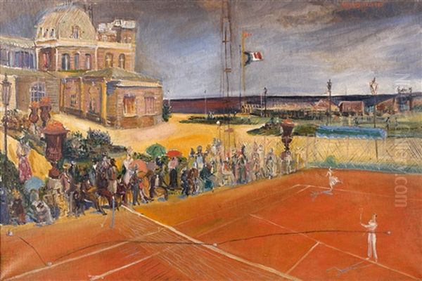 Partie De Tennis Sur La Plage Oil Painting by Alexis Paul Arapov