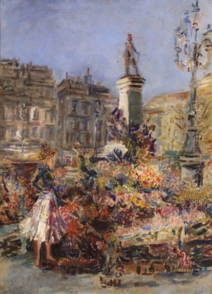 Paris Square Oil Painting by Alexis Paul Arapov