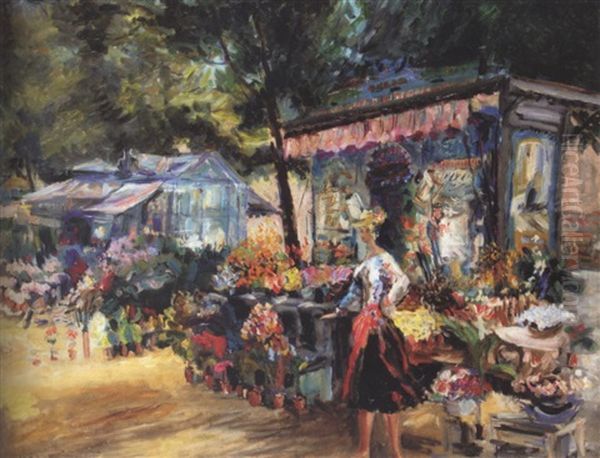 The Flower Seller Oil Painting by Alexis Paul Arapov