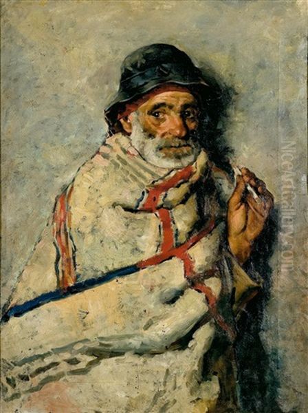 Anciano Fumando Oil Painting by Joaquin Araujo Ruano