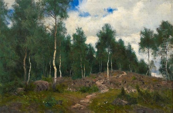 Birches Oil Painting by Olof Arborelius