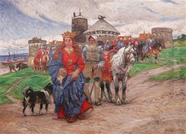 Historiserande Figurmotiv Oil Painting by Olof Arborelius