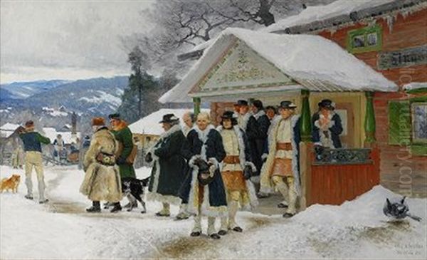 Tingsavslutning - Orsa Socken, Dalarna Oil Painting by Olof Arborelius