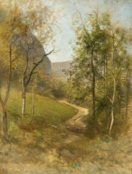 Le Sentier De Sassenage, Effet D'automne Oil Painting by Jean Alexis Achard