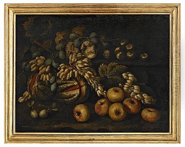 Stilleben Med Applen Och Druvor Oil Painting by Bartolomeo Arbotori