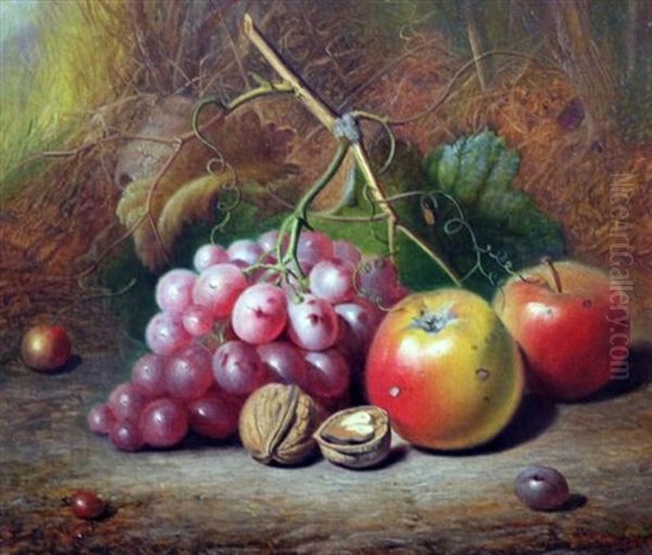 Still Life Of Fruit And Nuts Oil Painting by Charles Archer