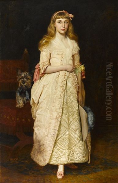 A Portrait Of Miss Rose Fenwick As A Child Oil Painting by James Archer