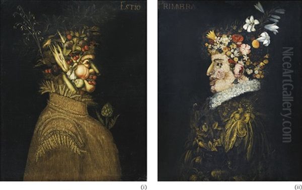 Printemps Et Ete Oil Painting by Giuseppe Arcimboldo