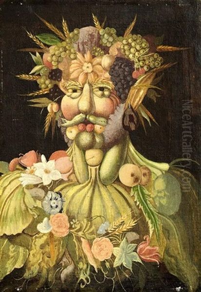 Portrait De L'empereur Rodolphe Ii (1576 - 1612) En Vertumnus Oil Painting by Giuseppe Arcimboldo