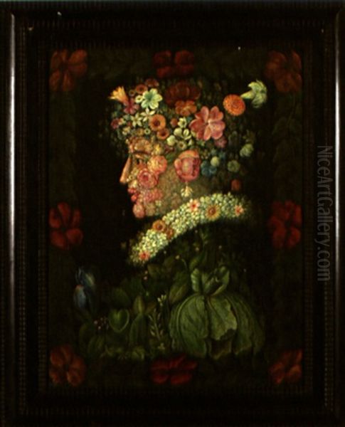 Femme De Profil Oil Painting by Giuseppe Arcimboldo