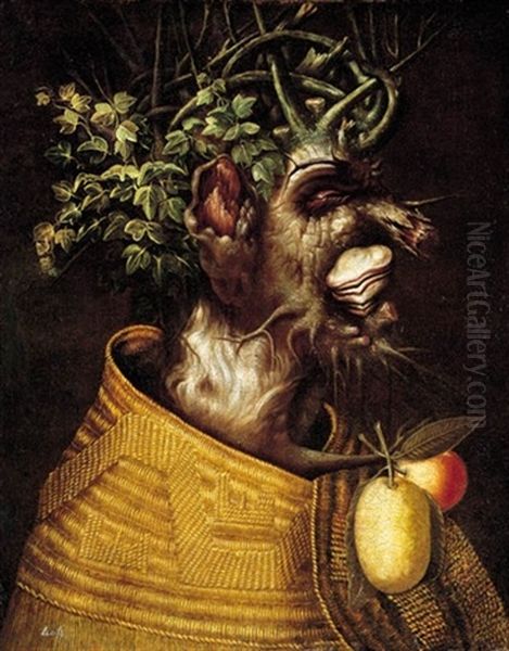 Winter: An Anthropomorphic Portrait Of A Man Oil Painting by Giuseppe Arcimboldo