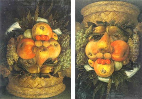 Anthropomorphic Portrait Of A Man Composed Of Fruit Oil Painting by Giuseppe Arcimboldo