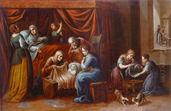 The Birth Of The Virgin Oil Painting by Family Arellano