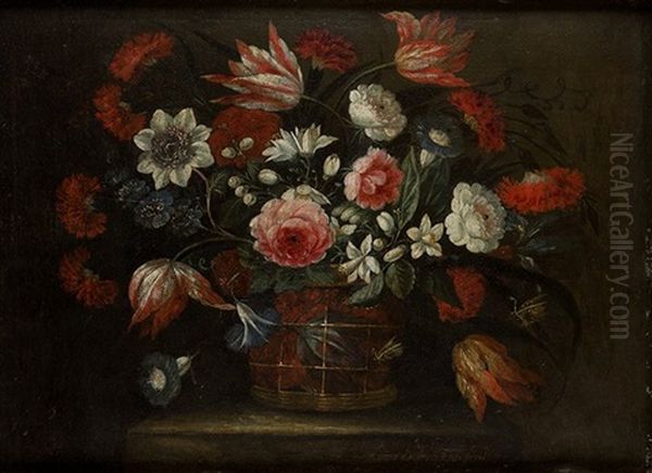 Cesta De Flores Oil Painting by Juan De Arellano