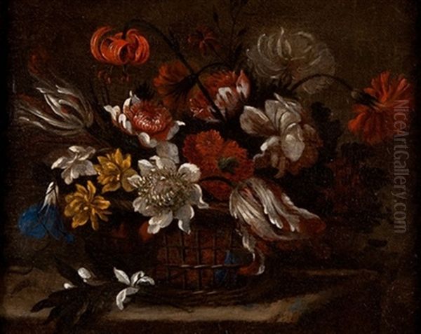 Cesto Con Flores Oil Painting by Juan De Arellano