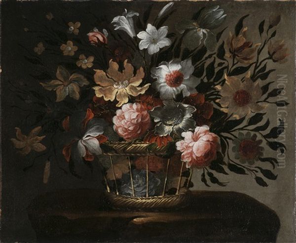 Cesta De Flores Oil Painting by Juan De Arellano